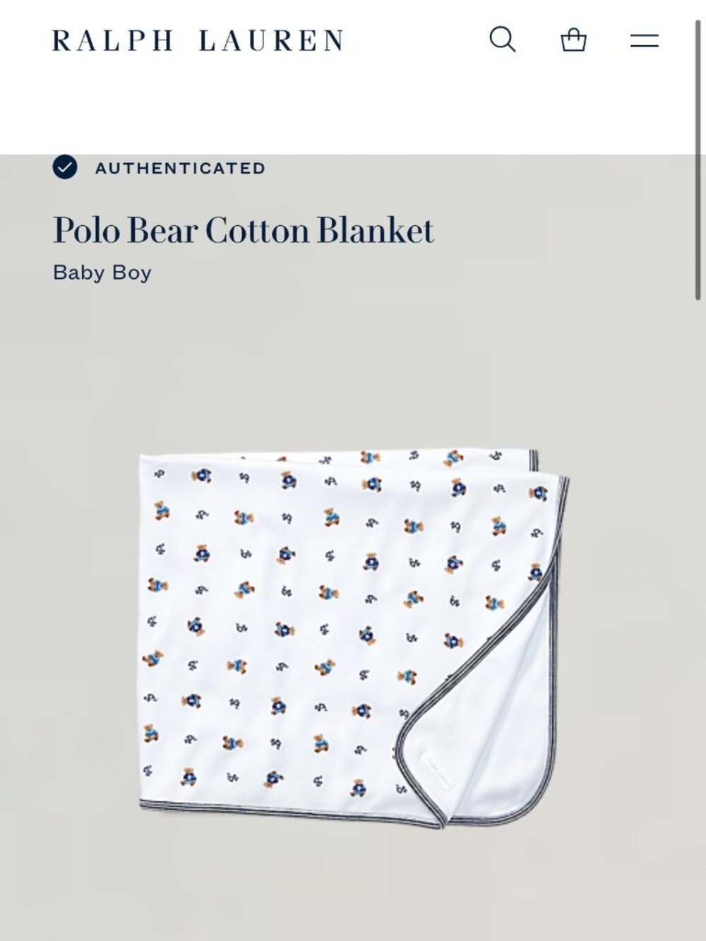 Ralph Lauren Polo Bear Newborn Blanket & Onesie - Picture 2 of 3